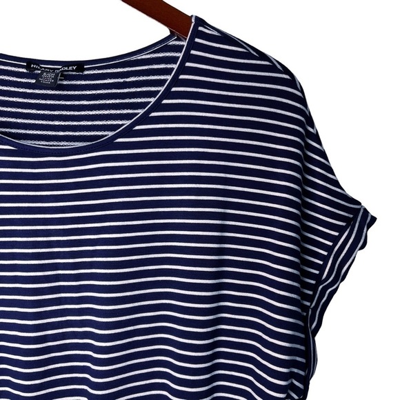 HILARY RADLEY Striped Drawstring Waist Dress Size Small in Navy and White Stripe - Picture 9 of 16